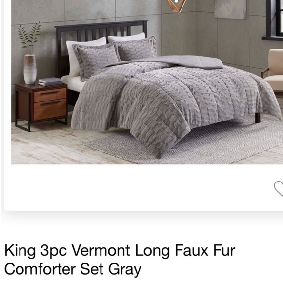 Bedding Grey King Size Faux Fur Comforter Set Poshmark